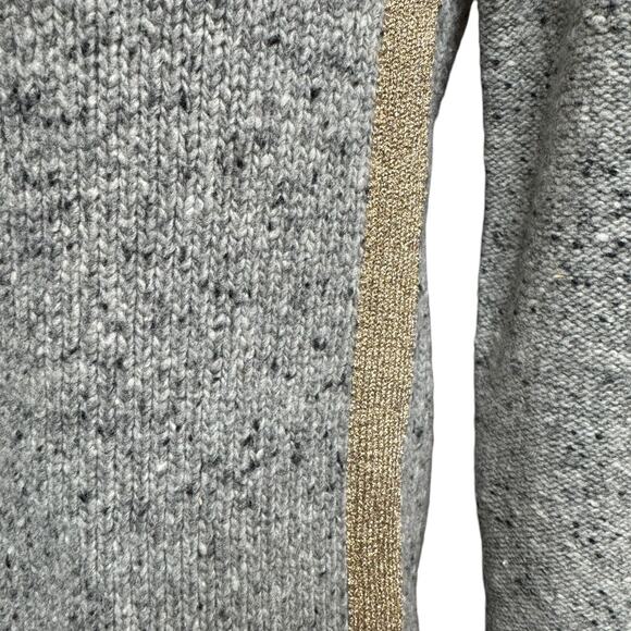 J.Crew Factory Gray Donegal Gold Shimmer Lambswool Sweater XXS - Picture 2 of 9